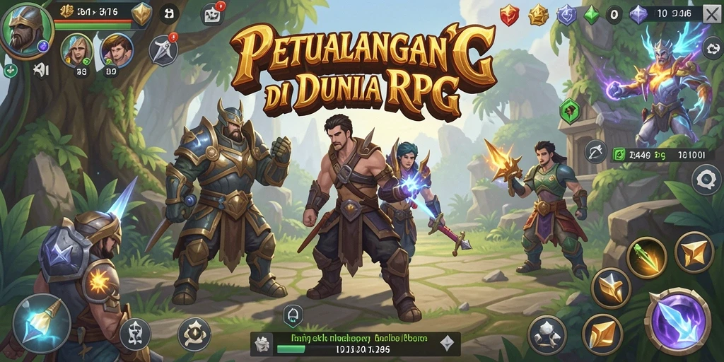Screenshot gameplay menampilkan karakter dan lingkungan dalam game RPG 3446.