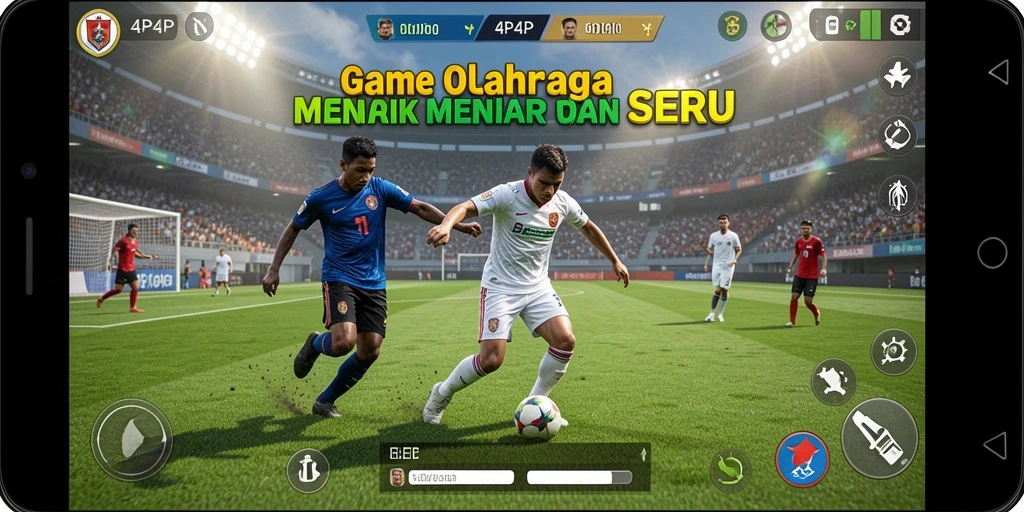 Tampilan gameplay seru di 4P4P dengan aksi olahraga yang mendebarkan.