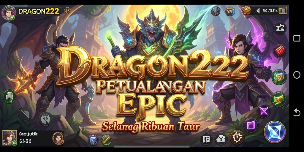 Tampilan gameplay epik DRAGON222 dengan pertarungan yang intens.