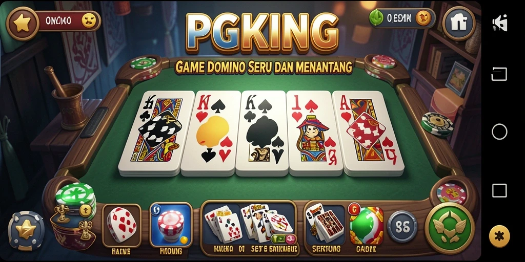 Tampilan gameplay menarik dalam PGKING saat bermain Domino.