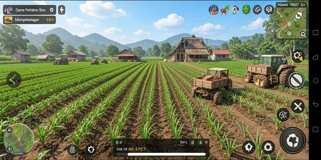 Tampilan gameplay <strong>PSG77</strong> yang memukau dengan aktivitas bertani.