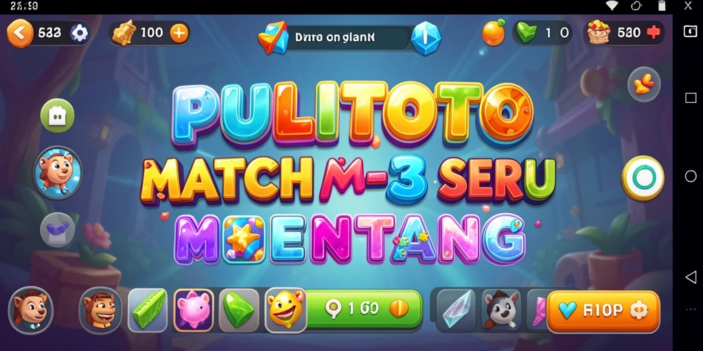 Screenshot dari gameplay seru PULITOTO dengan elemen Match-3.
