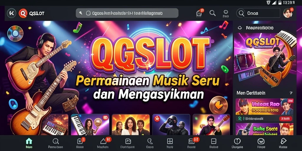 Tampilan gameplay menarik dari QQSLOT dengan berbagai lagu.