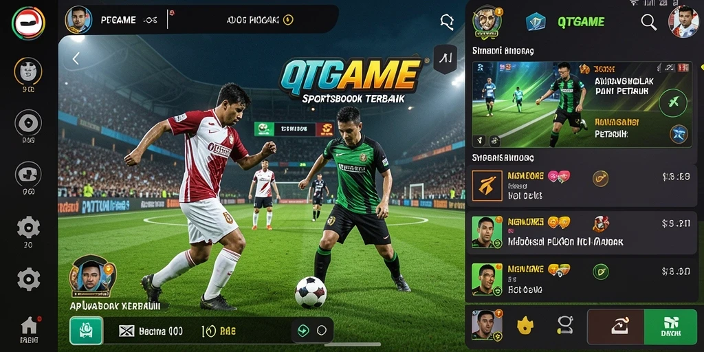 Gameplay QTGAME menampilkan taruhan olahraga yang dinamis dan interaktif.