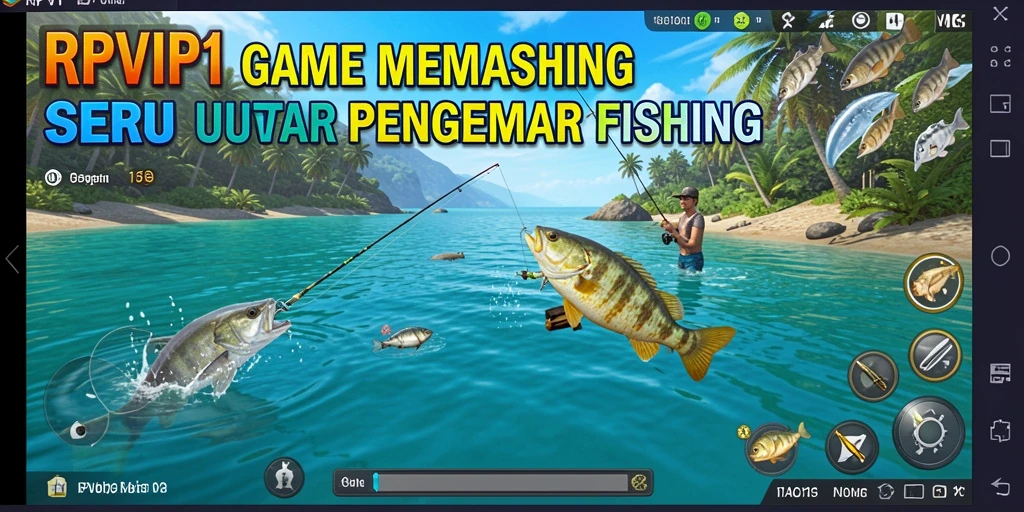 Gameplay RPVIP1 menampilkan pengalaman memancing yang realistis dan interaktif.