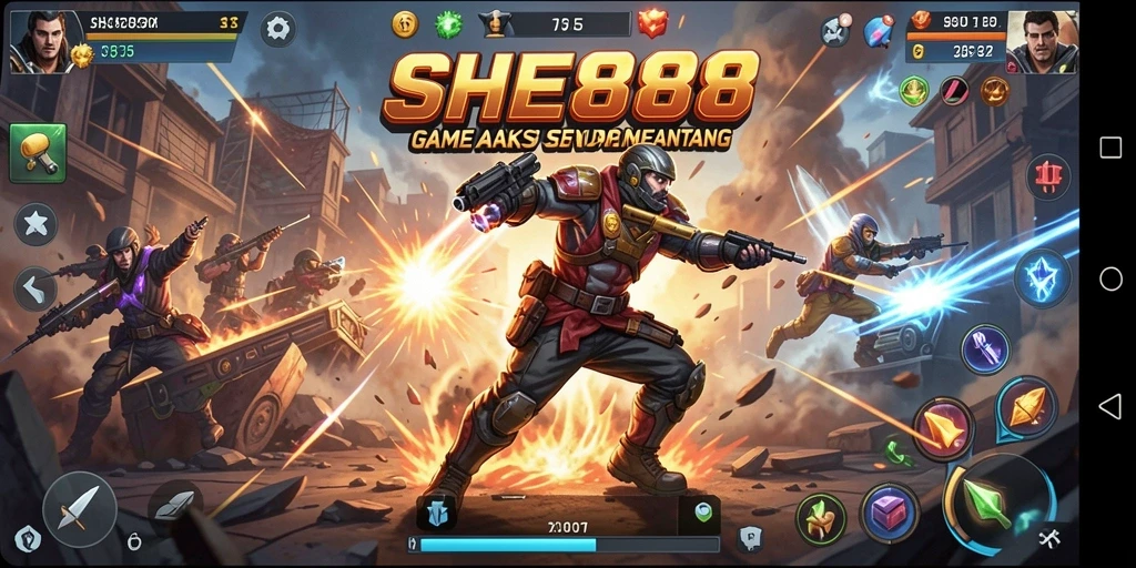 Screenshot menampilkan aksi seru dalam permainan SHE888.