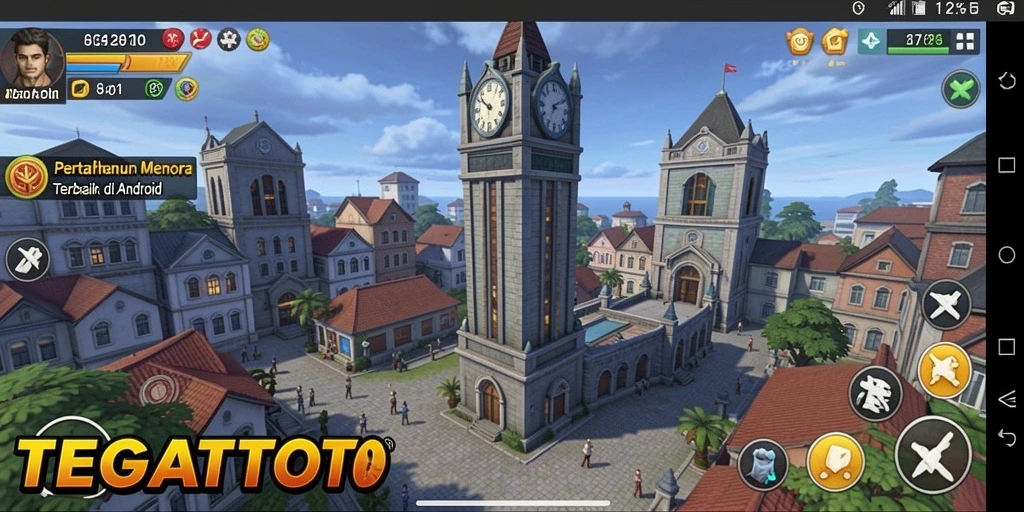 Gameplay TEGALTOTO dengan strategi menara pertahanan yang menantang.