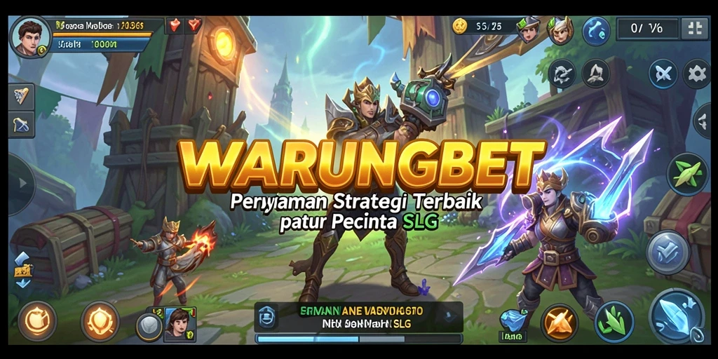 Screenshot utama menunjukkan pertempuran strategis dalam WARUNGBET.