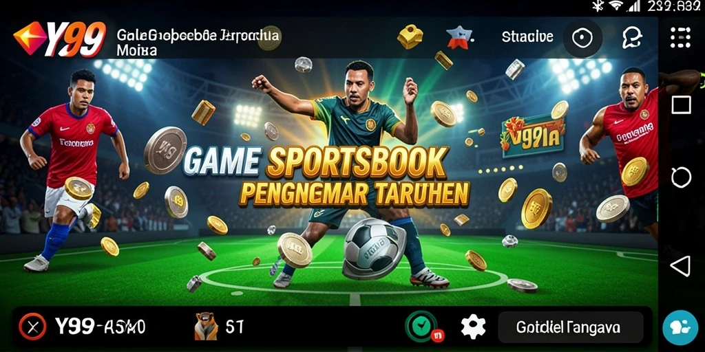 Screenshot utama Y89 menunjukkan tampilan taruhan yang aktif dan menarik pada aplikasi Sportsbook.